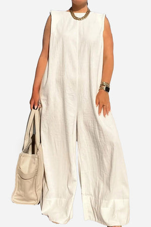 You Are Confident, Established, & Whip-smart: Sleeveless Wide-leg Jumpsuit